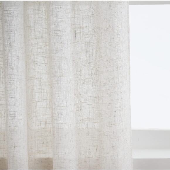 VOILYBIRD Natural Linen Semi Sheer Curtains Tab Top Curtains, 52" x 84" … - Picture 8 of 10